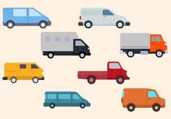 Flat Van Vector Collection - Free vector #435075